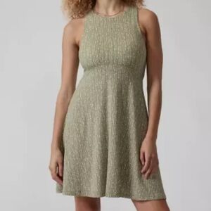 Athleta Santorini Thera Printed Jersey Sleeveless Dress Green Dot Size 1X / XL